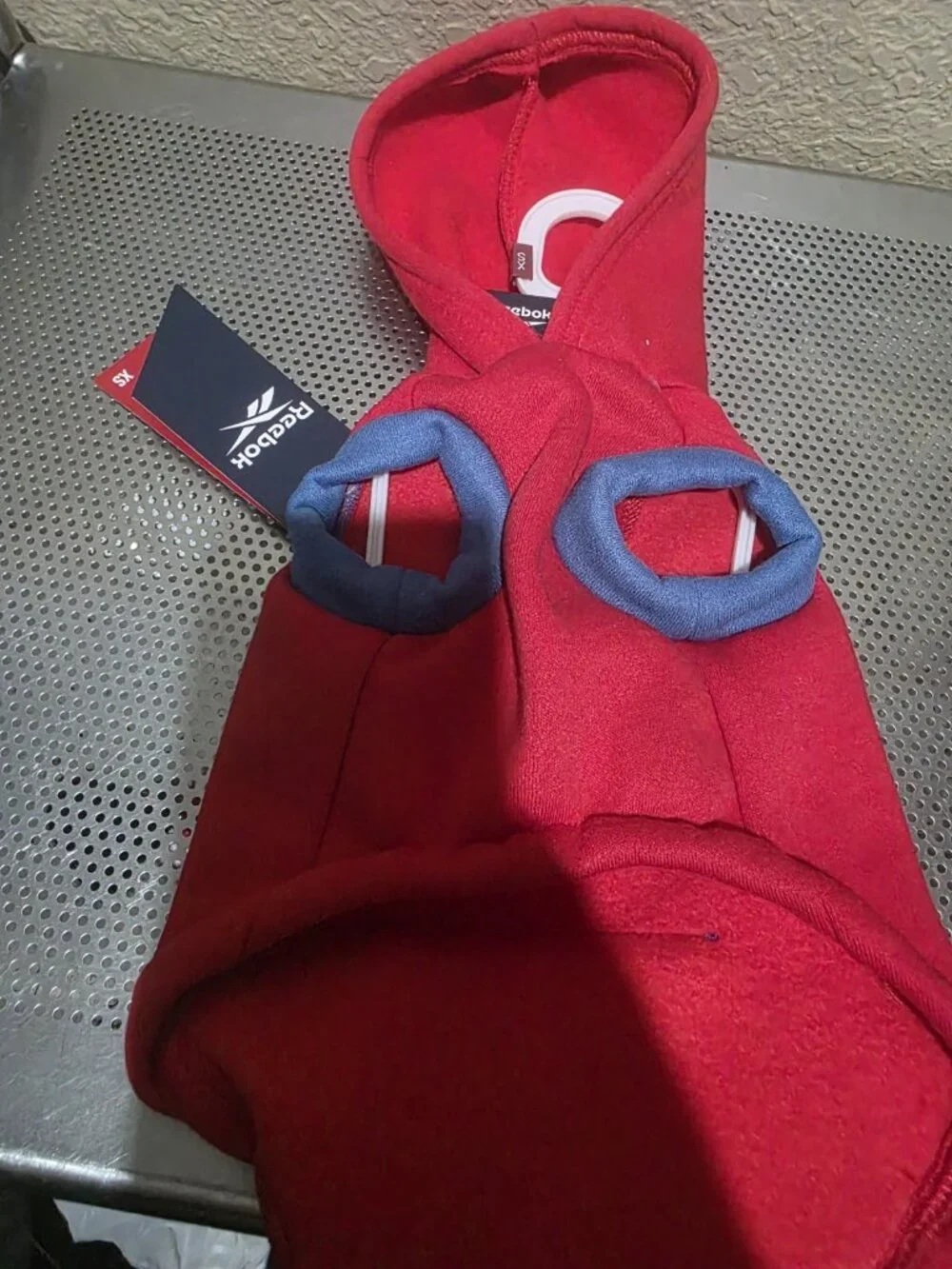 Reebok Dog Hoodie Red Blue Size XS Brand NEW